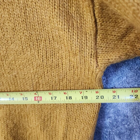 JW Anderson Uniqlo Wool Alpaca Blend Sweater Large Mustard Yellow Turtleneck EUC - Picture 7 of 8